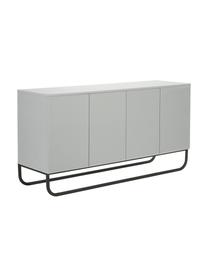 Credenza color grigio chiaro Sanford, Grigio chiaro, nero, Larg. 160 x Alt. 83 cm