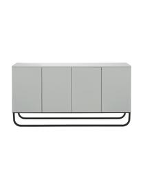 Credenza color grigio chiaro Sanford, Grigio chiaro, nero, Larg. 160 x Alt. 83 cm