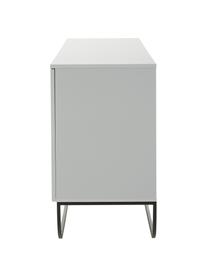 Credenza color grigio chiaro Sanford, Grigio chiaro, nero, Larg. 160 x Alt. 83 cm