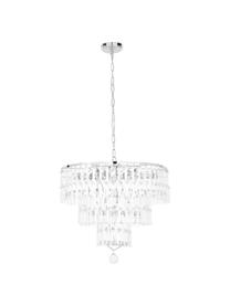 Lampadario a soffitto in vetro Empire, Paralume: vetro, Struttura: acciaio cromato, Baldacchino: acciaio cromato, Cromo, trasparente, Ø 48 x Alt. 43 cm