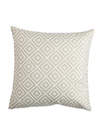 Coussin d'extérieur Little Diamond, Gris clair, blanc