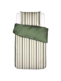 Parure de lit satin de coton Merly, Vert, beige