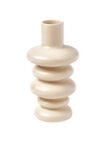 Vase décoratif de forme organique Bastone, Grès cérame, Beige, Ø 5 x haut. 18 cm