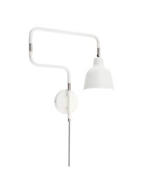 Wandlamp Multi met stekker, Lampenkap: gelakt metaal, Frame: gelakt metaal, Decoratie: metaal, Wit, 63 x 40 cm