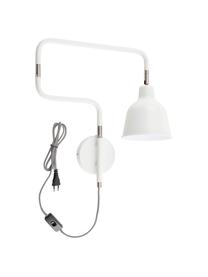 Große Verstellbare Wandleuchte Multi mit Stecker, Lampenschirm: Metall, lackiert, Gestell: Metall, lackiert, Dekor: Metall, Weiß, 63 x 40 cm