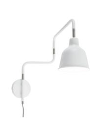 Wandlamp Multi met stekker, Lampenkap: gelakt metaal, Frame: gelakt metaal, Decoratie: metaal, Wit, 63 x 40 cm