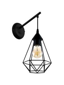 Wandlamp Tarbes in industrieel design, Lampenkap: staal, Frame: staal, Zwart, D 28 x H 38 cm