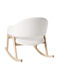 Gestoffeerde schommelstoel Isa, Bekleding: 100 % polyester Met 40.00, Frame: massief eikenhout, geolie, Geweven stof crèmewit, B 68 x D 88 cm