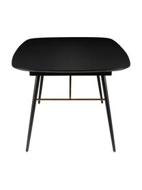 Mesa de comedor extensible Verona, Tablero: tablero de fibras de dens, Negro, latón, An 180-230 x F 105 cm