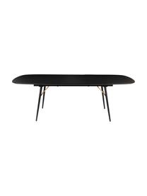 Mesa de comedor extensible Verona, Tablero: tablero de fibras de dens, Negro, latón, An 180-230 x F 105 cm