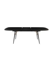 Table extensible noire Verona, Noir, laiton