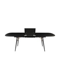 Table extensible noire Verona, Noir, laiton