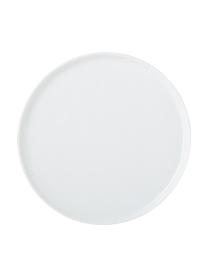 Platos postre con superficie irregular Porcelino, 4 uds., Porcelana con forma intencionalmente desigual, Blanco, Ø 22 cm