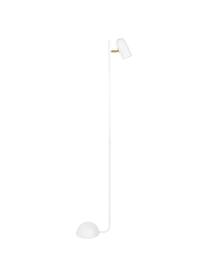 Lámpara de lectura pequeña Swan, estilo retro, Pantalla: metal recubierto, Cable: cubierto en tela, Blanco, latón, An 33 x Al 126 cm