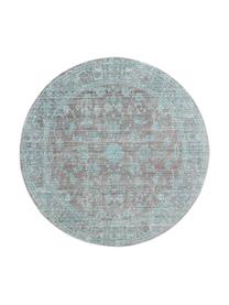 Tapis rond vintage Visconti, Turquoise, gris