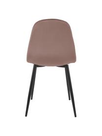 Silla de terciopelo Karla, 2 uds., Tapizado: terciopelo (100% poliéste, Patas: metal con pintura en polv, Rosa, An 44 x F 53 cm