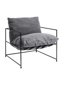 Fauteuil moderne gris Cornwall, Tissu gris