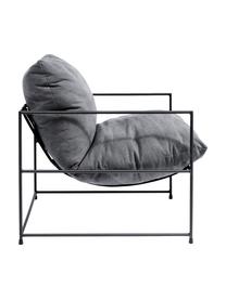 Fauteuil moderne gris Cornwall, Tissu gris