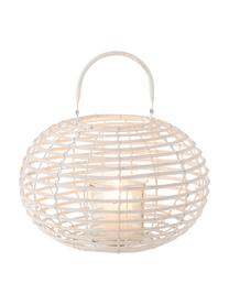 Rattan-Laterne Ball in Weiß, Weiß, Ø 34 x H 26 cm