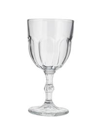 Bicchiere vino stile country con rilievo Lousanne 6 pz, Vetro, Trasparente, Ø 9 x Alt. 17 cm, 310 ml