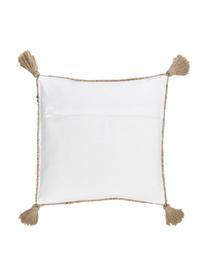 Juten kussenhoes Jerome met kwastjes, Beige, B 40 x L 40 cm