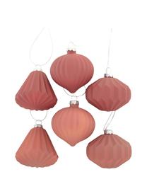 Kerstboomhangersset Origami, 6-delig, Roze, Ø 8 x H 8 cm