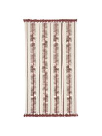 Tappeto in cotone intrecciato a mano in beige/terracotta con nappe decorative Rita, Beige, terracotta, Larg. 120 x Lung. 180 cm (taglia S)