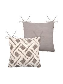 Coussin de chaise 40x40 boho Tarawa, Gris, blanc, taupe