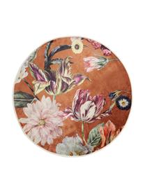 Tapis rond imprimé floral Filou, Brun caramel, multicolore