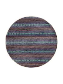 Tapis rond imprimé floral Filou, Brun caramel, multicolore