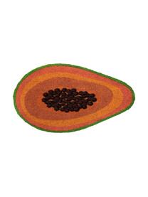 Fußmatte Papaya, Oberseite: Kokosfaser, Unterseite: PVC, Orange, Braun, Grün, 40 x 70 cm