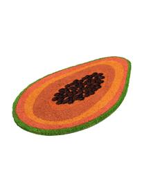 Fußmatte Papaya, Oberseite: Kokosfaser, Unterseite: PVC, Orange, Braun, Grün, 40 x 70 cm