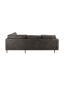 Divano angolare in pelle riciclata Hunter, Rivestimento: 70% pelle riciclata, 30% , Struttura: legno di pino massiccio, , Piedini: metallo verniciato a polv, Pelle taupe, Larg. 235 x Prof. 235 cm