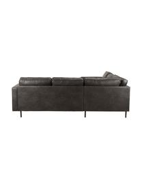 Divano angolare in pelle riciclata Hunter, Rivestimento: 70% pelle riciclata, 30% , Struttura: legno di pino massiccio, , Piedini: metallo verniciato a polv, Pelle taupe, Larg. 235 x Prof. 235 cm