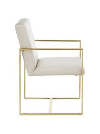 Silla de terciopelo Manhattan, Tapizado: terciopelo (poliéster), Estructura: metal, recubierto, Beige, An 54 x F 66 cm