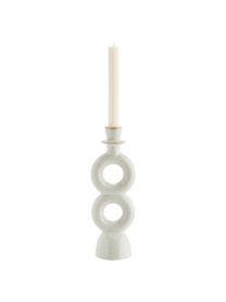 Kerzenhalter Geo, Steingut, Weiß, gesprenkelt, B 10 x H 31 cm