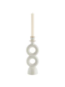 Candelabro Geo, Gres, Bianco maculato, Larg. 10 x Alt. 31 cm