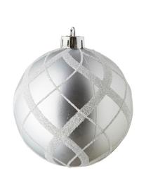 Décorations de sapin de Noël Valerie, 50 élém., Plastique robuste, Argenté, blanc, Lot de différentes tailles
