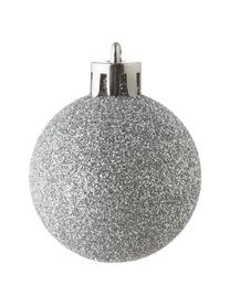 Décorations de sapin de Noël Valerie, 50 élém., Plastique robuste, Argenté, blanc, Lot de différentes tailles