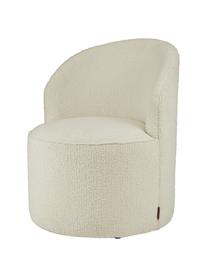 Poltroncina da cocktail in teddy Effie, Bouclé (poliestere), Bouclé bianco crema, Larg. 66 x Prof. 68 cm