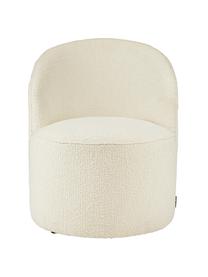 Chaise cocktail en peluche Effie, Tissu bouclé (polyester), En tissu bouclé blanc crème, larg. 66 x prof. 68 cm