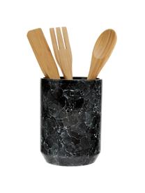 Set utensili da cucina Bubble 4 pz, Portautensili da cucina: ceramica, Nero, marmorizzato, legno, Ø 11 x Alt. 24 cm