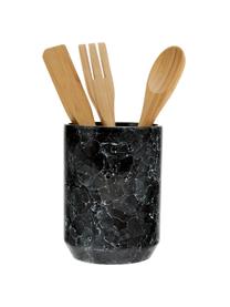 Set de utensilios de cocina en aspecto mármol Bubble, 4 pzas., Mármol negro, madera, Ø 11 x Al 24cm