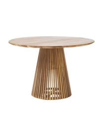 Ronde eettafel Jeanette met massief houten blad, Ø 120 cm, Natuurlijk teakhout, Teakhout, Ø 120 x H 78 cm