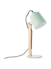 Veľká stolová lampa s dreveným podstavcom Swivel, Mätovozelená, drevo