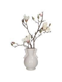 Deko-Vase Orchid aus Steingut, H 25 cm, Steingut, Weiss, gesprenkelt, Ø 17 x H 25 cm