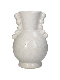 Deko-Vase Orchid aus Steingut, H 25 cm, Steingut, Weiß, gesprenkelt, Ø 17 x H 25 cm