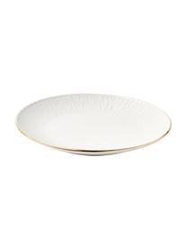 Súprava porcelánových raňajkových tanierov Nippon, 4 diely, Porcelán, Biela, odtiene zlatej, Ø 19 x V 2 cm