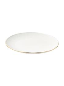 Sada porcelánových snídaňových talířů se strukturovaným vzorem Nippon, 4 díly, Porcelán, Bílá, zlatá, Ø 19 cm, V 2 cm