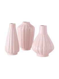 Vasen-Set Samyra aus Steingut, 3-tlg., Steingut, Rosa, Ø 11 x H 18 cm